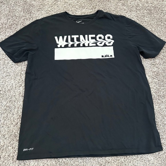 Nike Dri-FIT Witness LeBron James Black Graphic T-Shirt Mens XL - Picture 1 of 9
